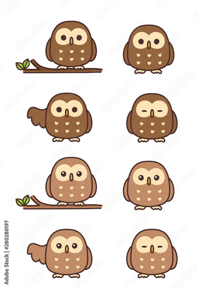 フクロウイラスト アイコン Stock ベクター Adobe Stock