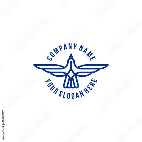 Freedom flying bird logo template