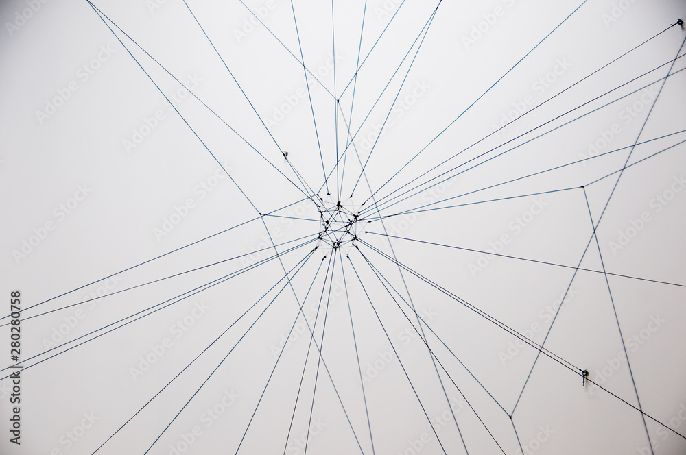 Image of structures composed of lines in an installation