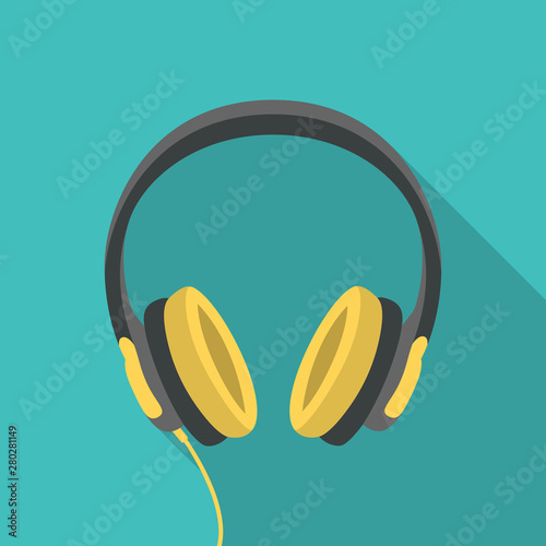 Headphones dj computer music beats sign icon symbol flat design vector