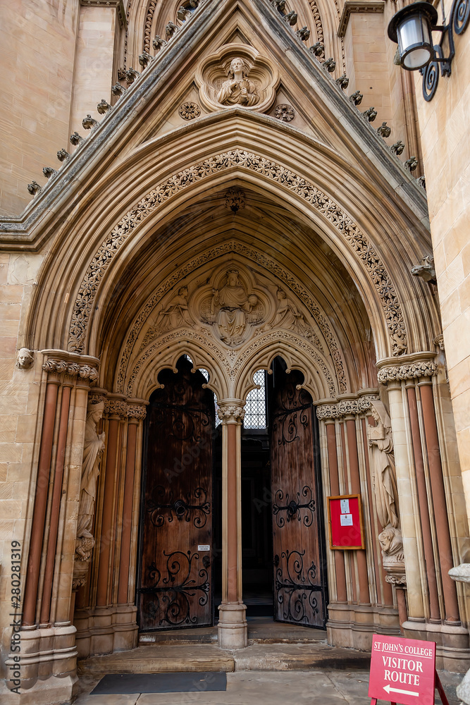 doors to  St John's College Chapel