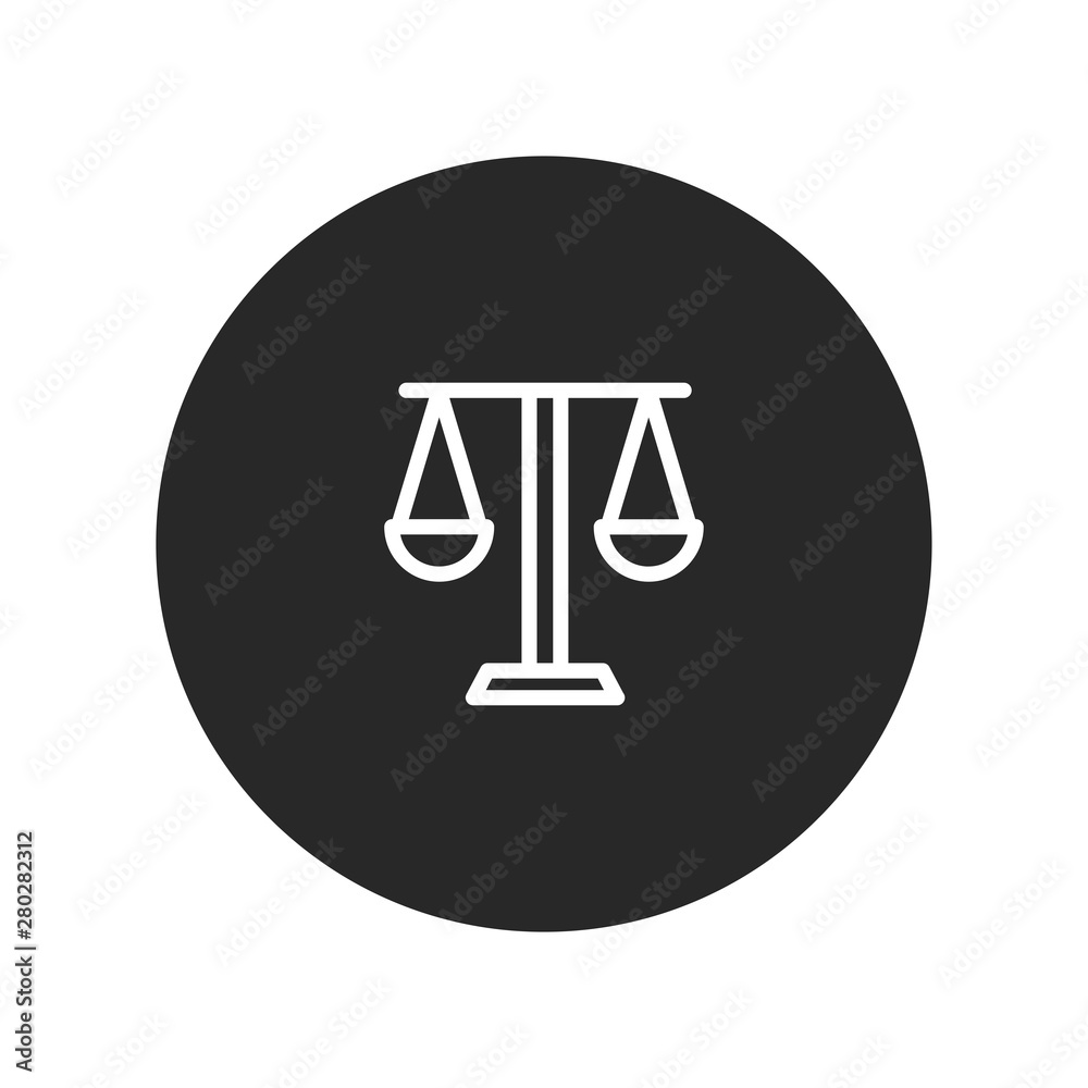 Law scale vector icon Law scale vector icon