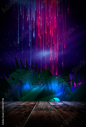 Night concept of a wooden t...
