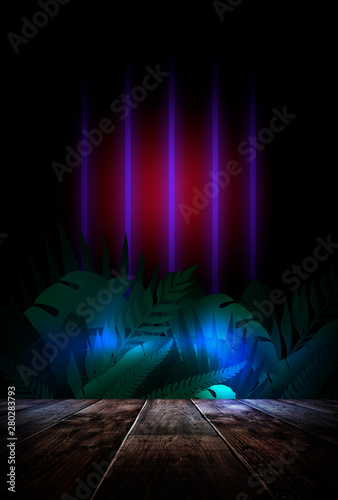 Night concept of a wooden t...