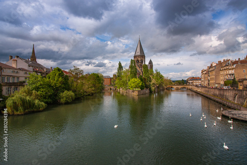 Temple Neuf on Moselle River, Metz, France.