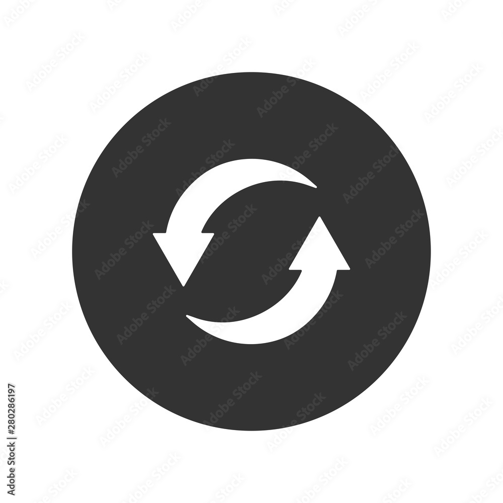 Refresh icon isolated on white background. Refresh icon in trendy design style. Refresh vector icon modern and simple flat symbol for web site, mobile app, UI. Refresh icon vector illustration, EPS10.