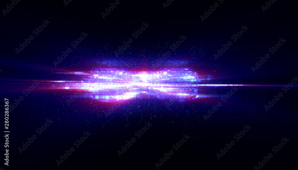 Abstract background. Beautiful light. Magic sparks. .Mystical shine streaks. Empty place. Glint cosmic rays. .Neon wind lines. Glow effect. Power energy. .Futuristic wave Flash. Glare splash..