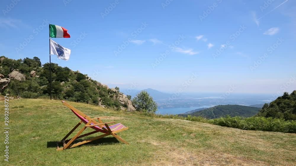 Relaxing Place With View On The Maggiore Lake, Mottarone Mount Area, Italy Relaxing Place With View On The Maggiore Lake, Mottarone Mount Area, Italy