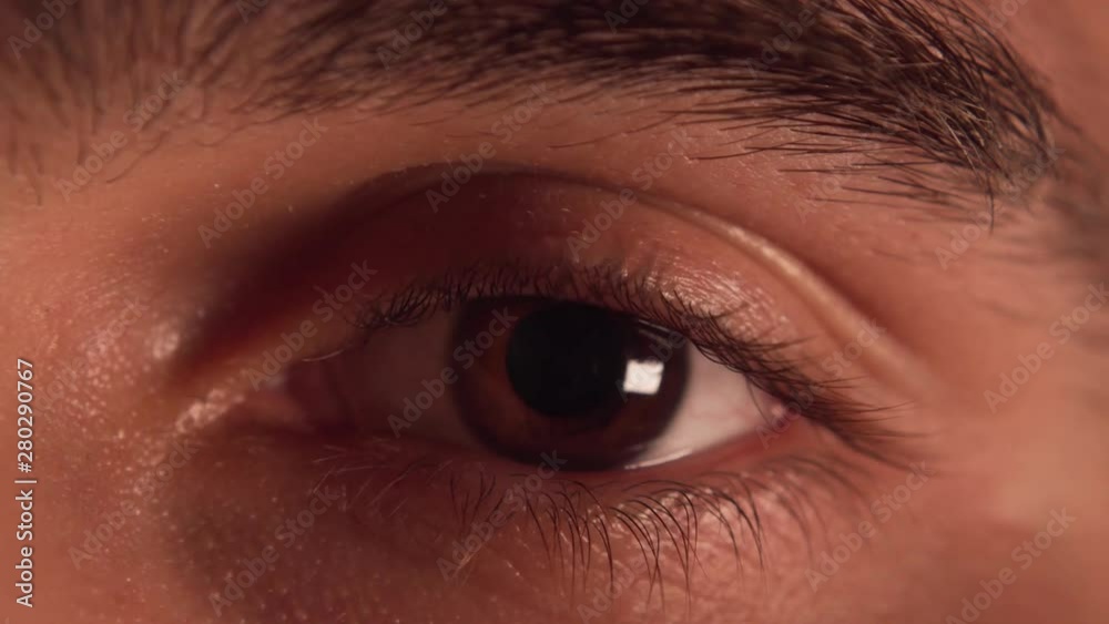 Mans Eye Close Pupil Changing Size Mans Eye Close Pupil Changing Size