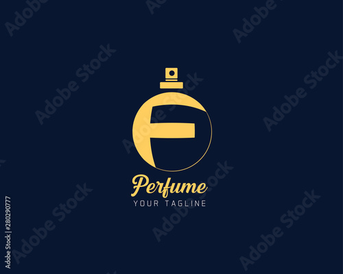 Luxury professional F letter with perfume abstract Logo Template Design Vector
