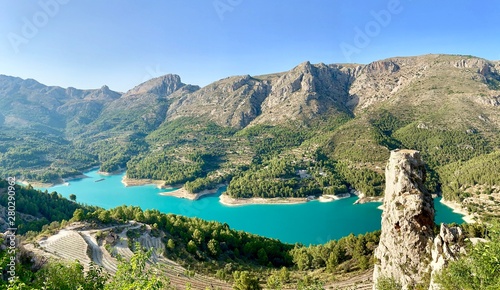 Panoramic view of Guadalest reservoir in Alicante, Spain photo