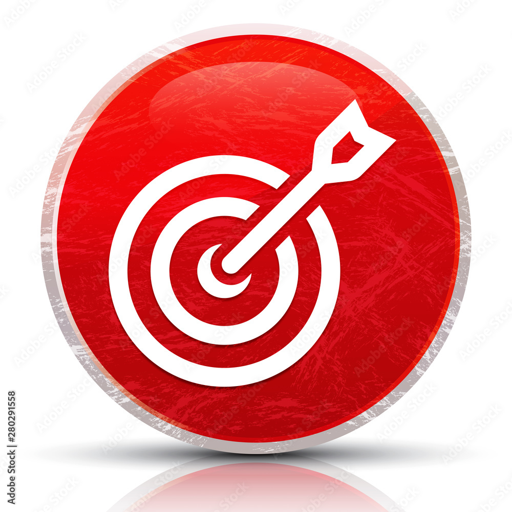 Target arrow icon metallic grunge abstract red round button vector illustration Target arrow icon metallic grunge abstract red round button vector illustration