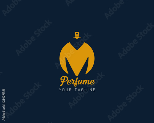 Luxury professional M letter with perfume abstract Logo Template Design Vector