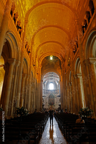 Lisbon City  Lisbon  Portugal - June 26  2019  Interior of the Church of Santa Maria Maior or S   of Lisbon if located in the city of Lisbon in Portugal. Its construction began in the 12th century.