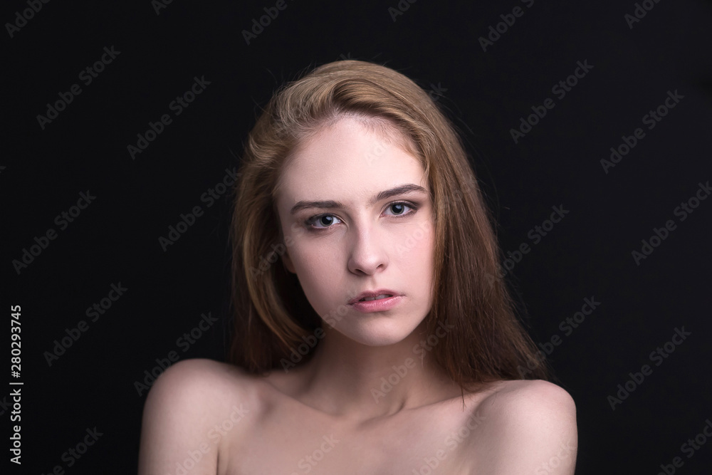 close up. portrait of a confident young woman close up. portrait of a confident young woman
