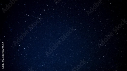 Time Lapse of Stars at Night with Shooting Stars. 4k