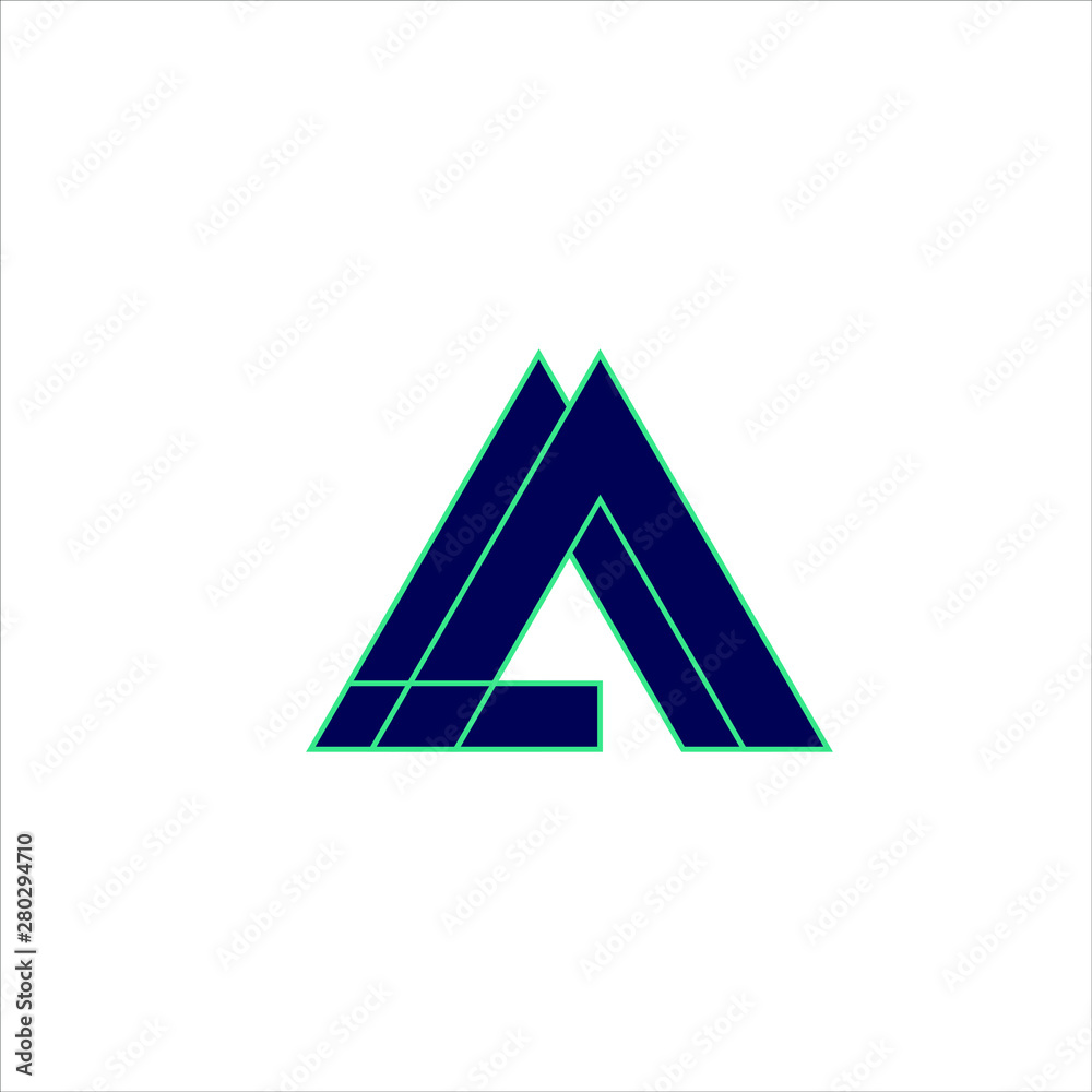 A initial letter with triangle shape A initial letter with triangle shape