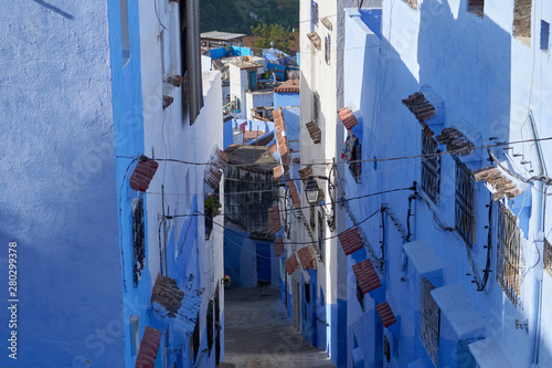 Chefchaouen town with a blue streets in old Medina in Morocco. © vadim_ozz