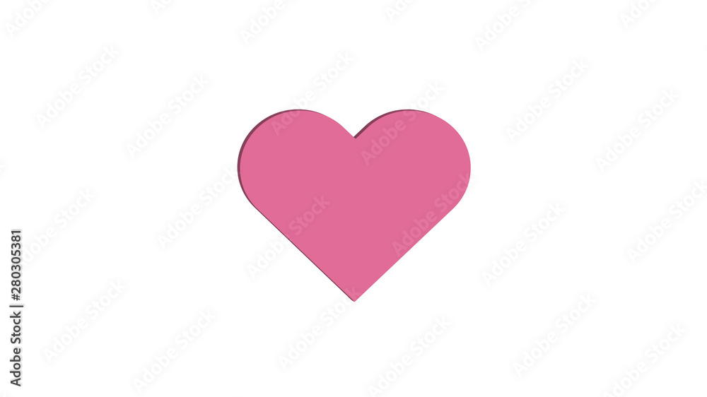 3D Pink Heart Simple Love Vector Illustration Design 3D Pink Heart Simple Love Vector Illustration Design