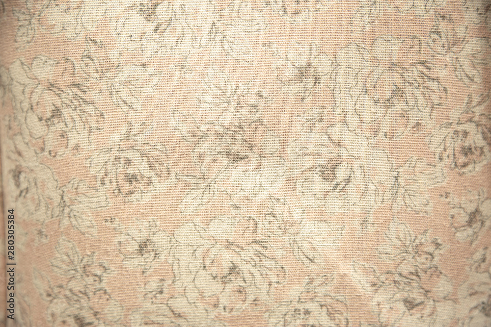 Close up textile texture of floral print cloth.