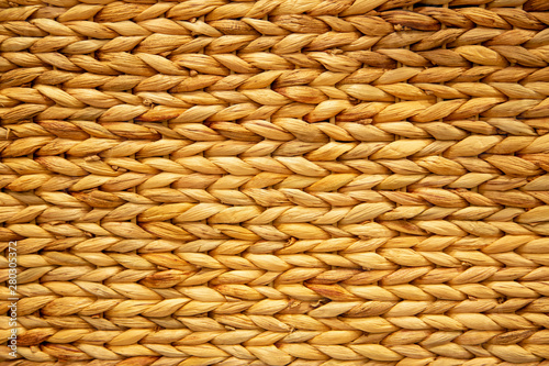 Close up textile texture of Hyacinth  or Rattan basket.