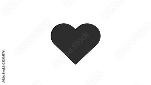 3D Dark Grey Heart Simple Love Vector Illustration Design