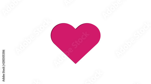 3D Purple Heart Simple Love Vector Illustration Design