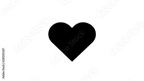 3D Black Heart Simple Love Vector Illustration Design