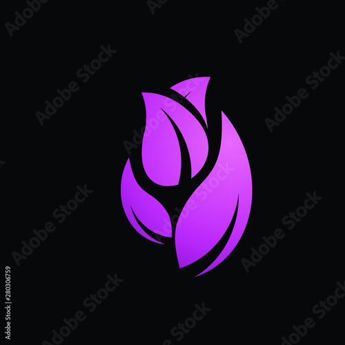 purple flower logo icon for beauty product