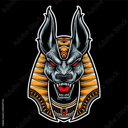 anubis head scream vector