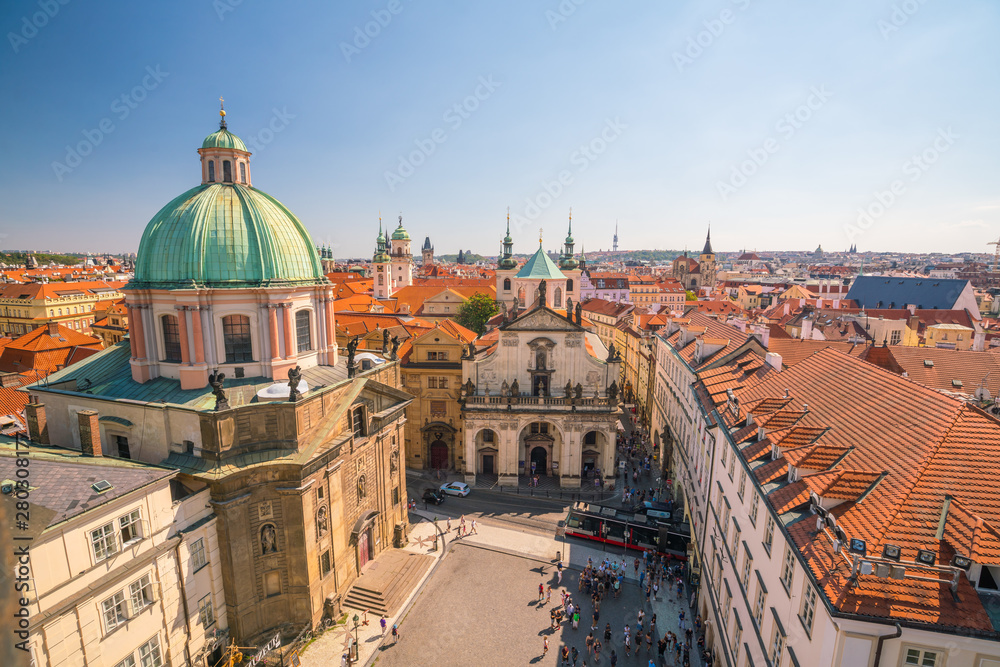 Famous iconic image of  Prague city skyline