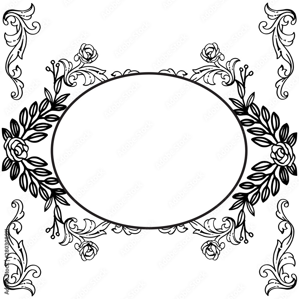 Decoration border pattern art flower frame and leaves. Vector Decoration border pattern art flower frame and leaves. Vector