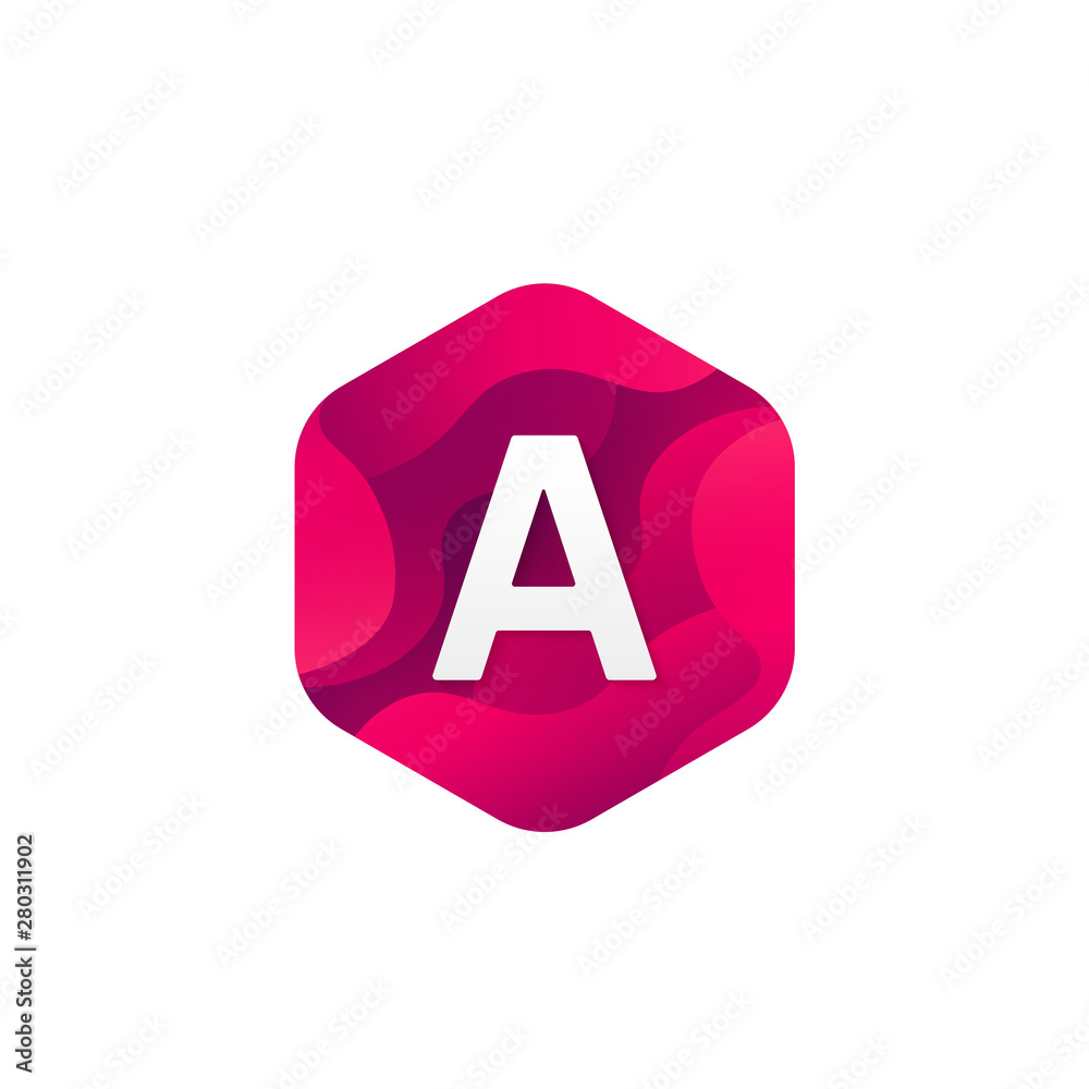 Trendy isolated A letter logo company sign hexagon shape icon vector design. Trendy isolated A letter logo company sign hexagon shape icon vector design.