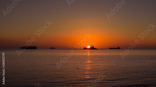 sunset at the sea lae lae island makassar indonesia