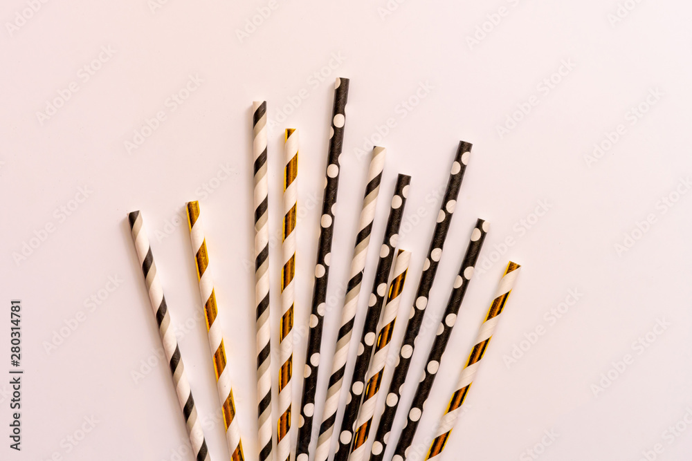 bunch of some striped and dotted color straws for the fresh drink bunch of some striped and dotted color straws for the fresh drink