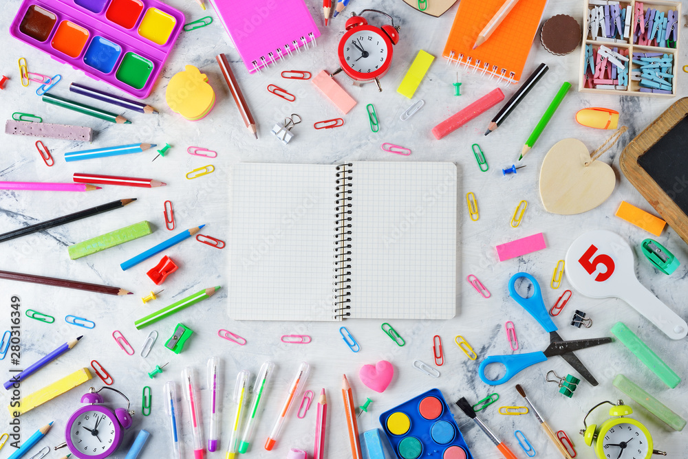 Colorful school supplies Colorful school supplies