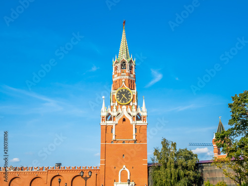 Spasskaya tower in Kremlin, Moscow, Russia
