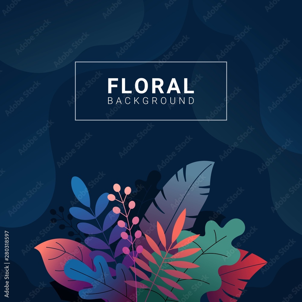 Floral background with gradient colors