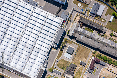 roof of industrial distribution warehouse from above. drone photography © Mr Twister