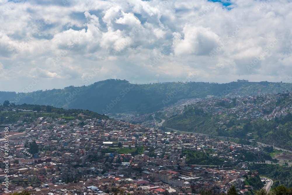 View of Quito on a cloudy day