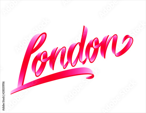 London brush style dynamic hand lettering. Vector text.