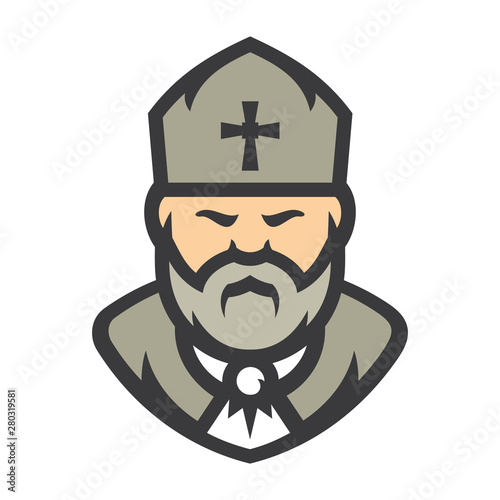 Priest Religion Vector Cartoon illustration.