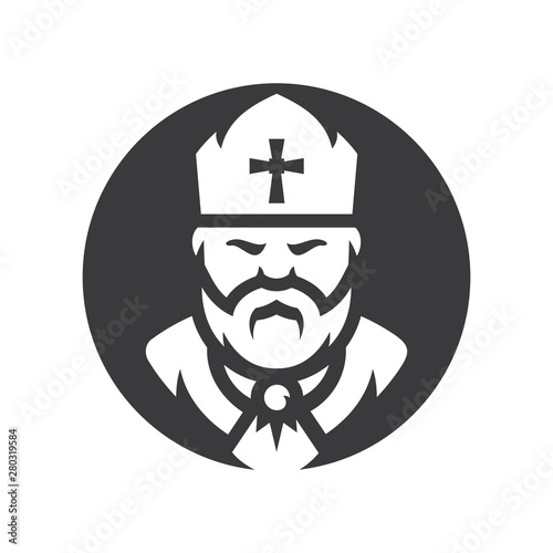 Priest Religion Vector silhouette sign.