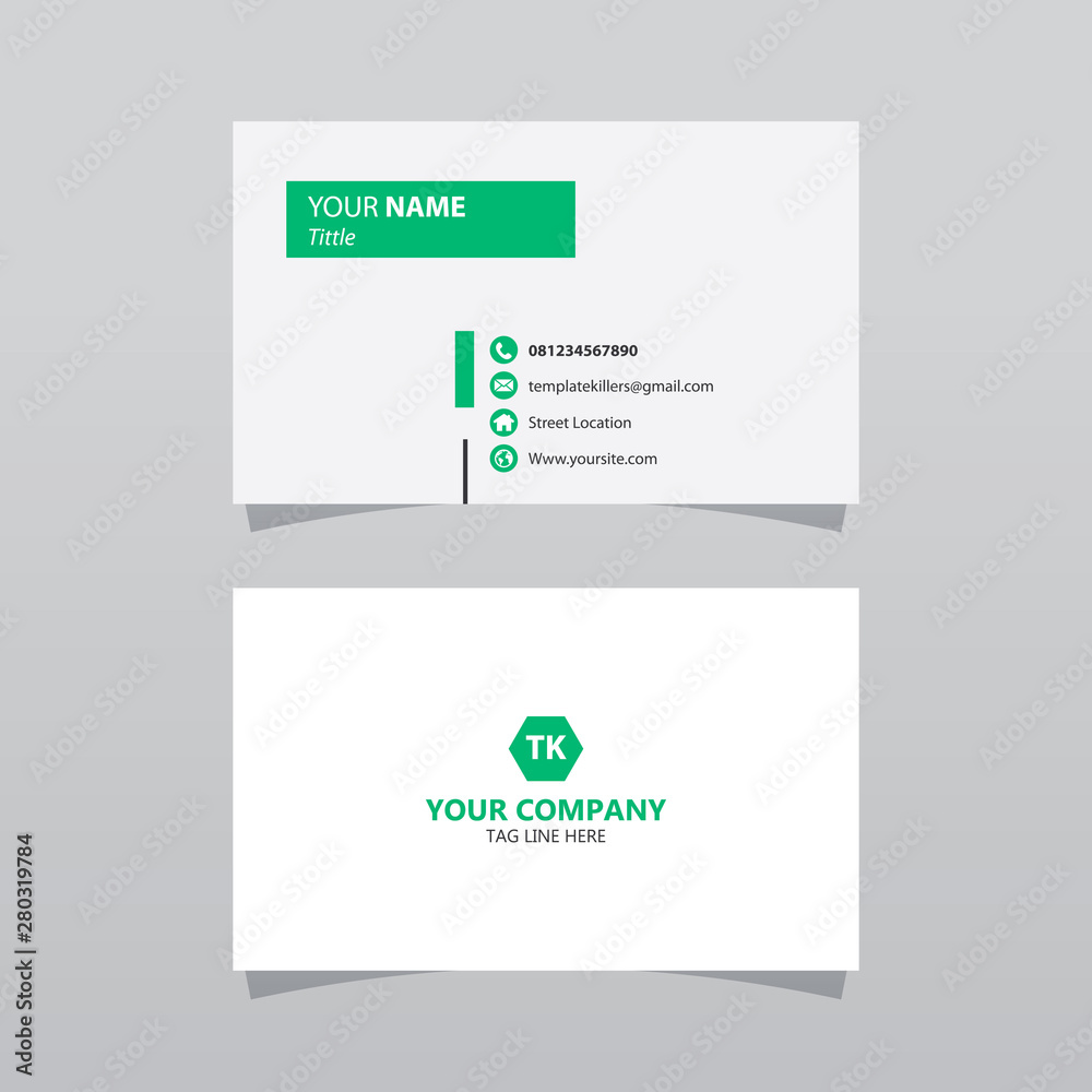 Modern green bussines card template. Elegant element composition design with clean concept. Modern green bussines card template. Elegant element composition design with clean concept.