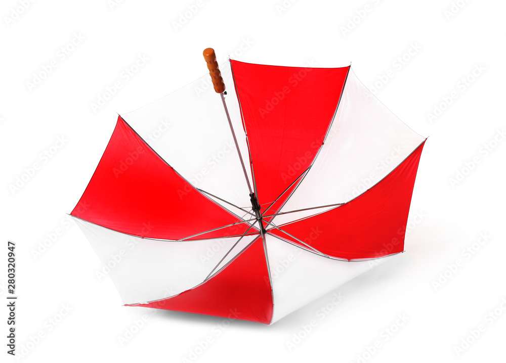 Obraz premium Modern opened bright umbrella isolated on white