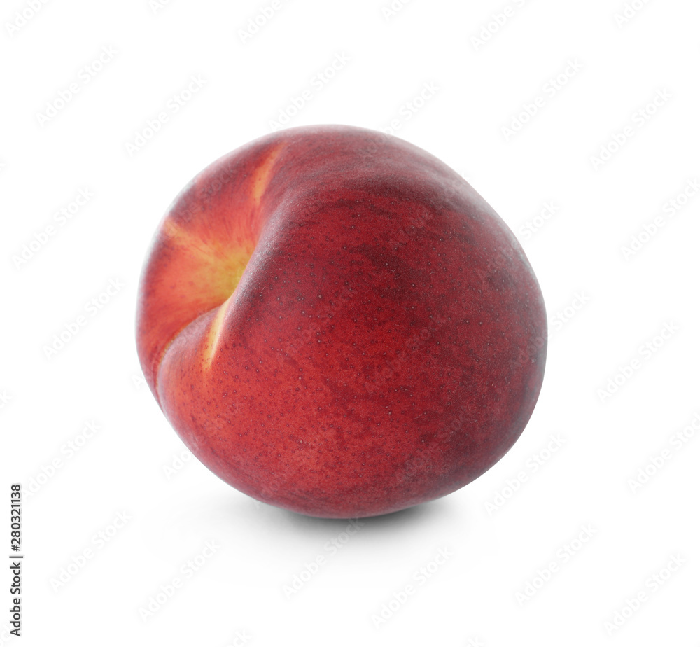Fototapeta premium Delicious ripe sweet peach isolated on white