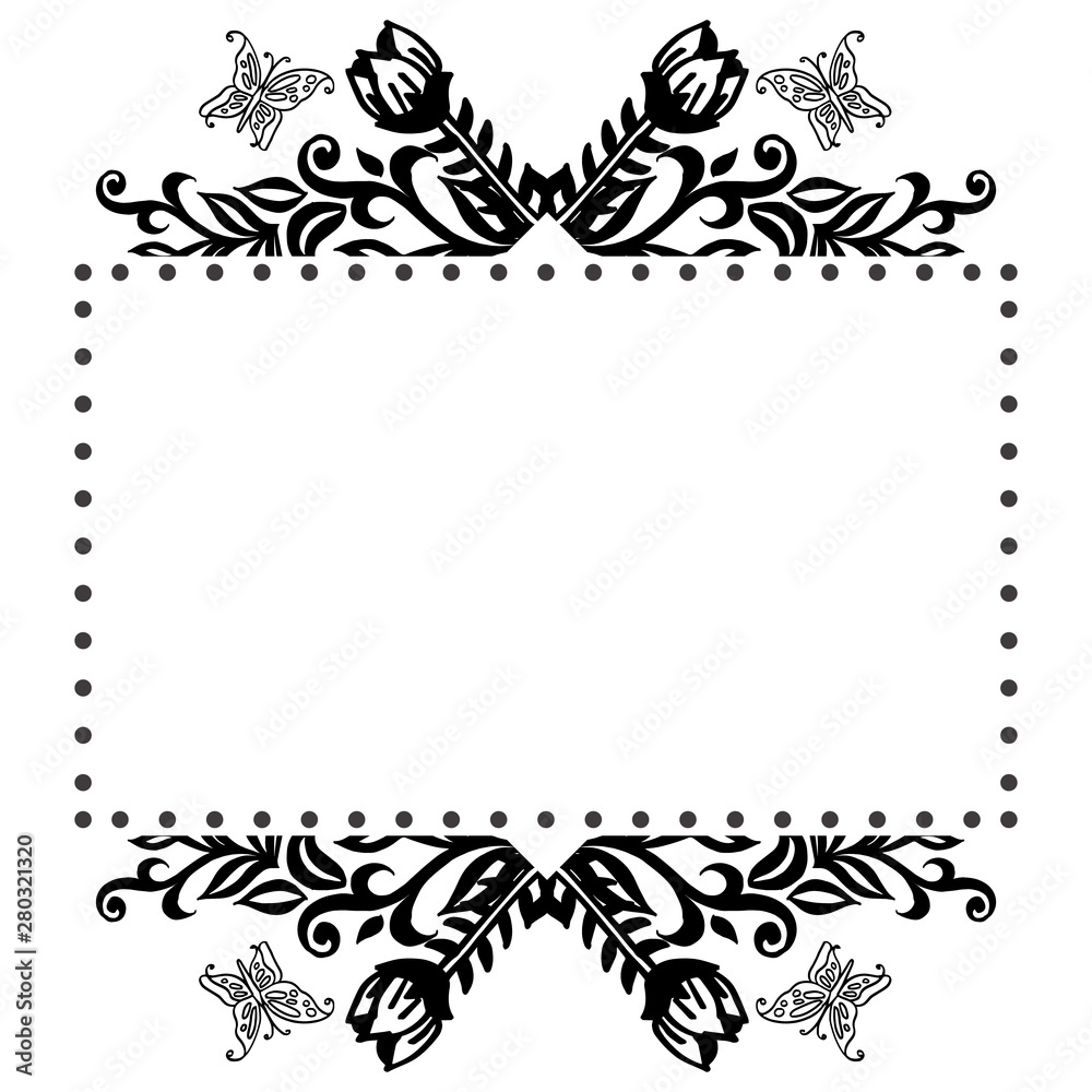 Vintage floral frame, various design of greeting card, style unique and elegant. Vector
