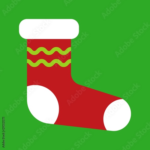 Christmas sock vector, Chirstmas related flat style icon