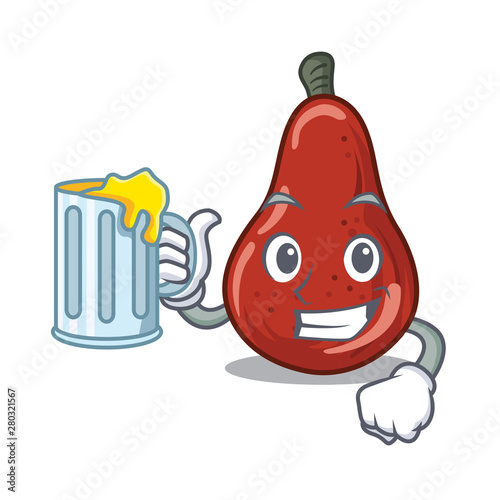 With juice red pears isolated in the mascot