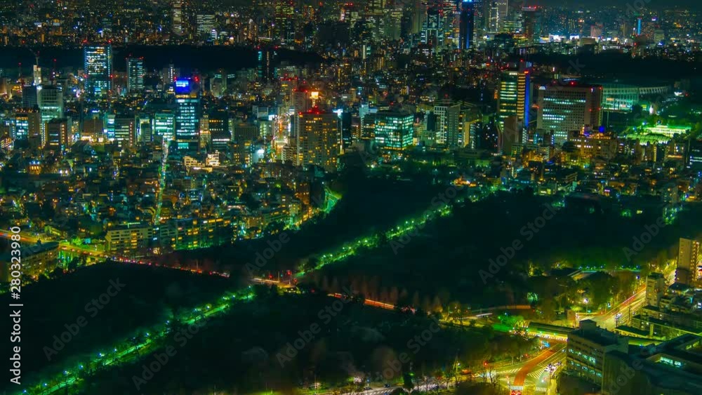 4k Time lapse view of Tokyo city at twilight, Japan